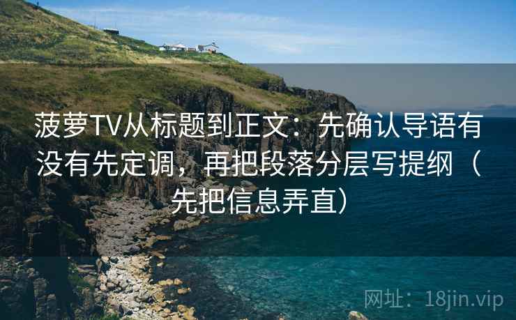 菠萝TV从标题到正文：先确认导语有没有先定调，再把段落分层写提纲（先把信息弄直）
