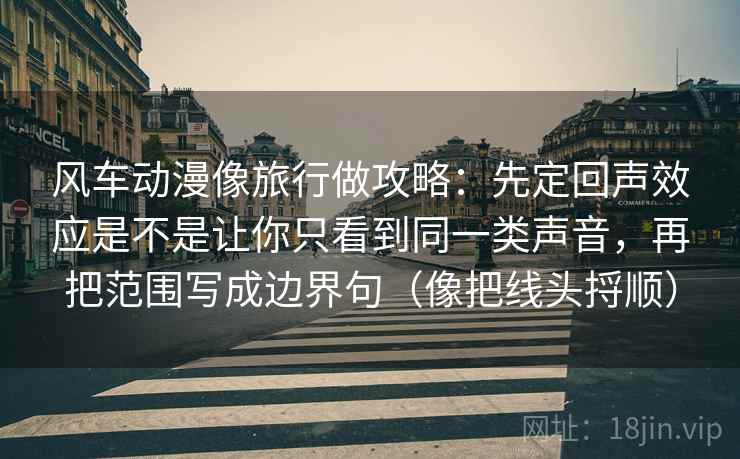 风车动漫像旅行做攻略：先定回声效应是不是让你只看到同一类声音，再把范围写成边界句（像把线头捋顺）